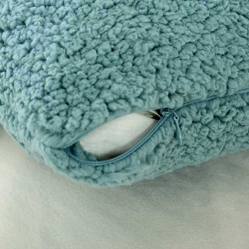 Reafort Ultra Soft Sherpa Body Pillow Cover/Case with Zipper Closure 21"x54" (21"x54" Body Pillow Cover, Blue) - Image 3